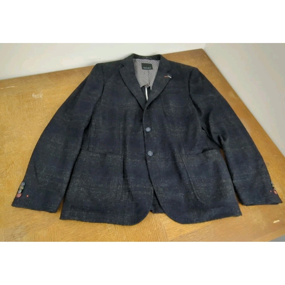 DIGEL Dark Grey / Black Blazer Jacket‎ 2 Button Wool Blend "Jersey" - Sz 46R